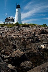 Wood Island Lighthouse on Rocky Shore 3